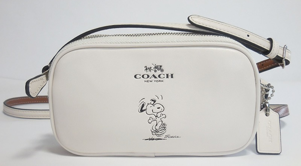 【COACH】コーチ アウトレット スヌーピー 斜めがけ ミニショルダーバッグ F65195 SVHA コーチ×ピーナッツ ポーチ カーフレザー 白