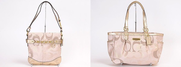 COACH コーチ オプティックシグネチャー　ゴールド　ハンドバッグ　美品