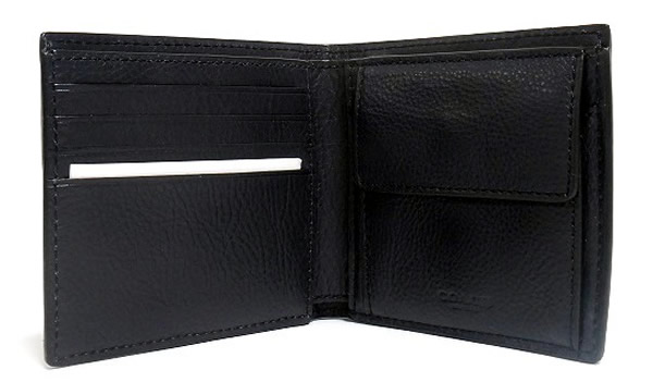コーチ メンズ 二つ折り財布F75137紺 カードポケット