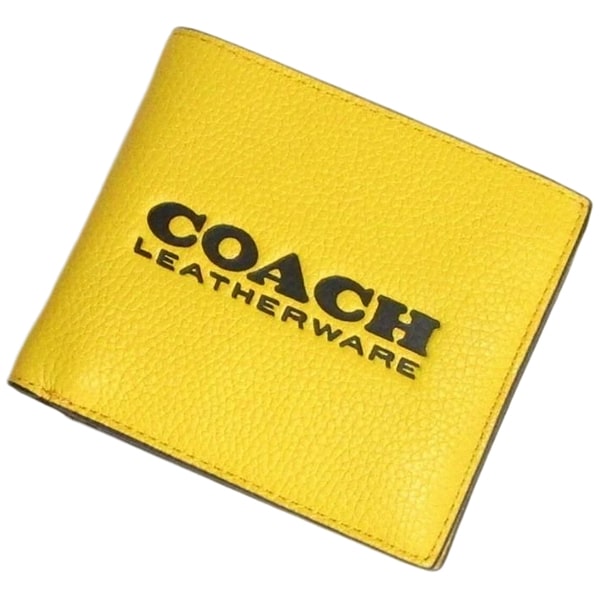 コーチ 二つ折り財布C6700黄色 前面