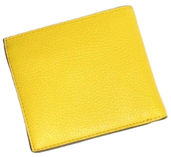 コーチ 二つ折り財布C6700黄色 背面