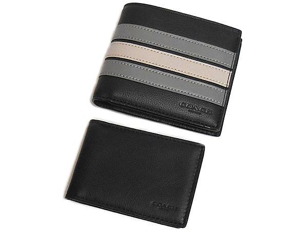 コーチ F73629黒 IDケースと二つ折り財布 前面
