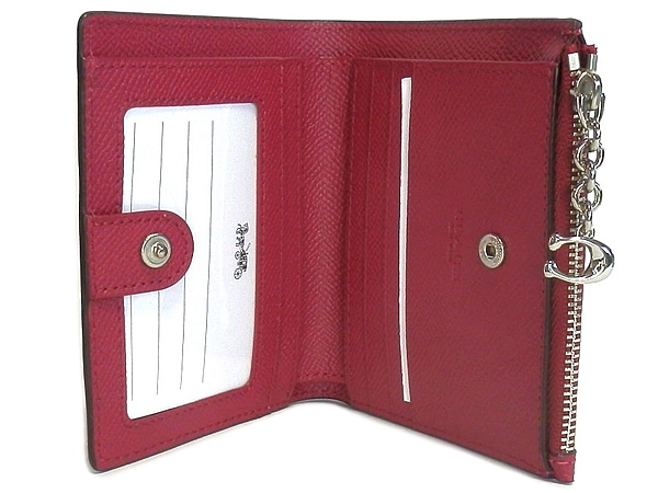 コーチ ミニ財布F73867赤紫 カード入れ