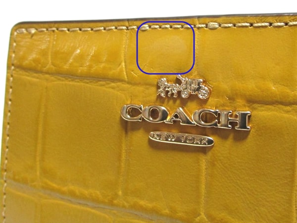 コーチCOACH 折り財布 クロコ型押し ブラック　C6092 黒　新品 レザー