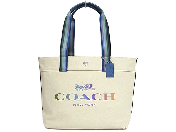 トート ウィズ コーチ キャンバストートバッグCOACH91170ベージュ