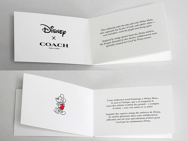 DISNEY×COACH限定コレクションの冊子